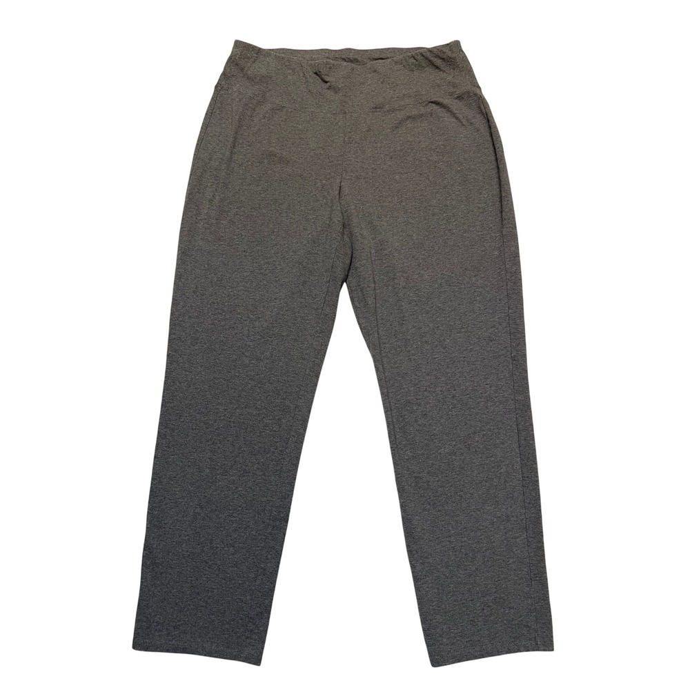Eileen Fisher Grey Organic Cotton Stretch Straight Leg Loungewear Pants XL